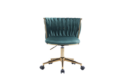 Upholstered Office Desk Chair, Adjustable Swivel Wheels, Ergonomic Design