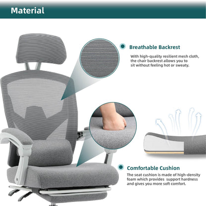 SWEETCRISPY Ergonomic Mesh Office Chair with Lumbar Support