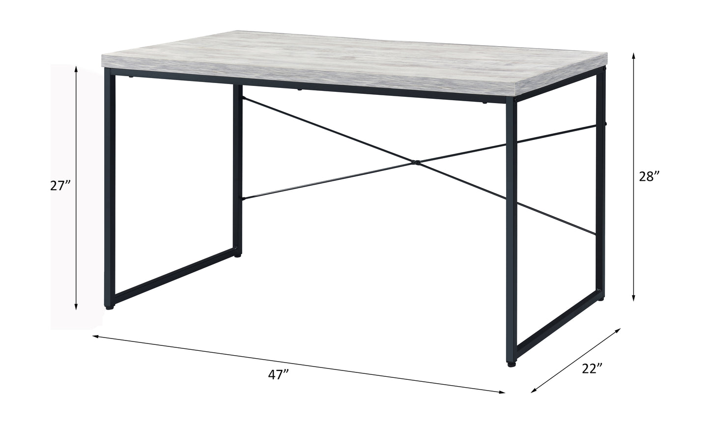 ACME Jurgen Desk, Antique White & Black