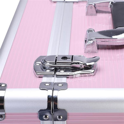 3 in 1 Aluminum Cosmetic Makeup Case Tattoo Box Pink