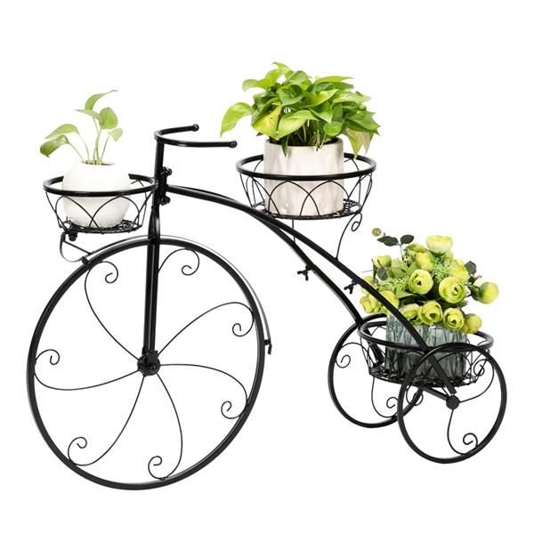 Paint Bicycle Shape 3 Plant Stand Black