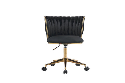 Upholstered Office Desk Chair, Adjustable Swivel Wheels, Ergonomic Design